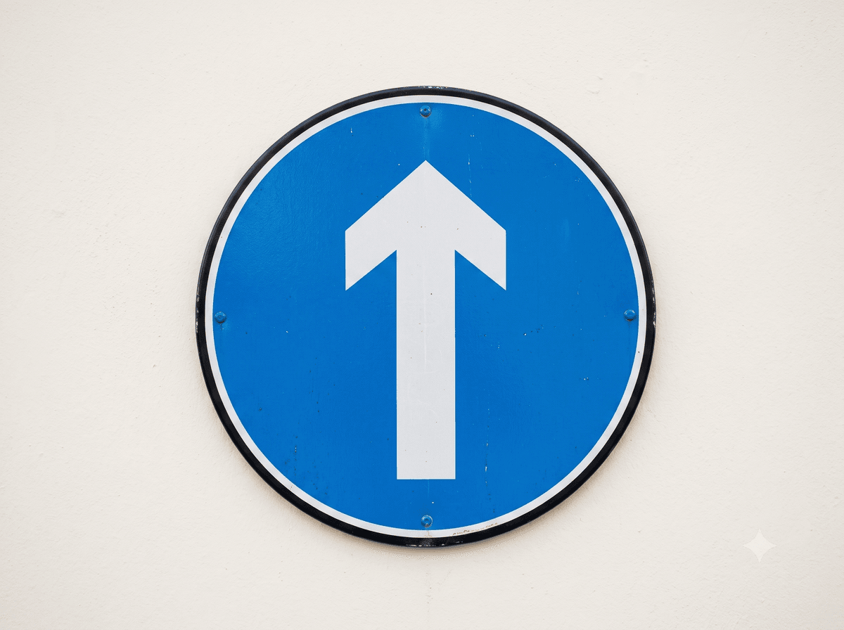 Mandatory direction sign